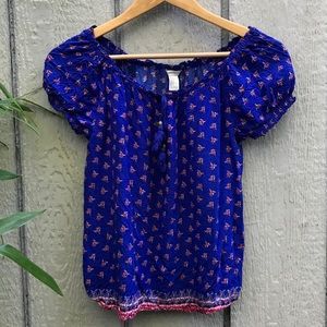 Forever 21 floral boho peasant blouse